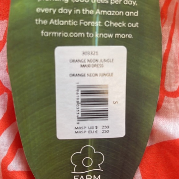 NWT**Farm Rio Jungle Orange Floral Maxi - Picture 7 of 8